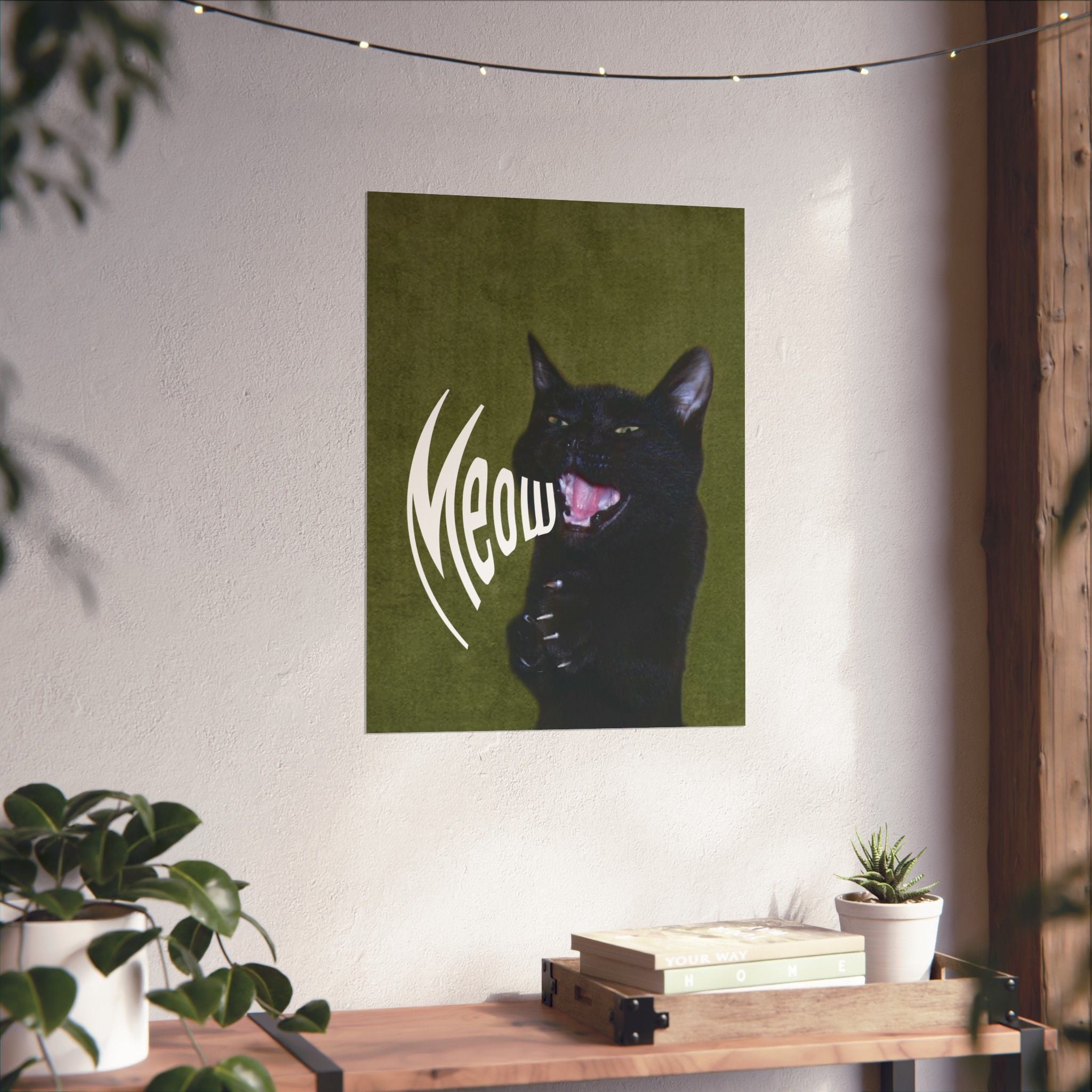 Black Cat Print — Vertical Poster