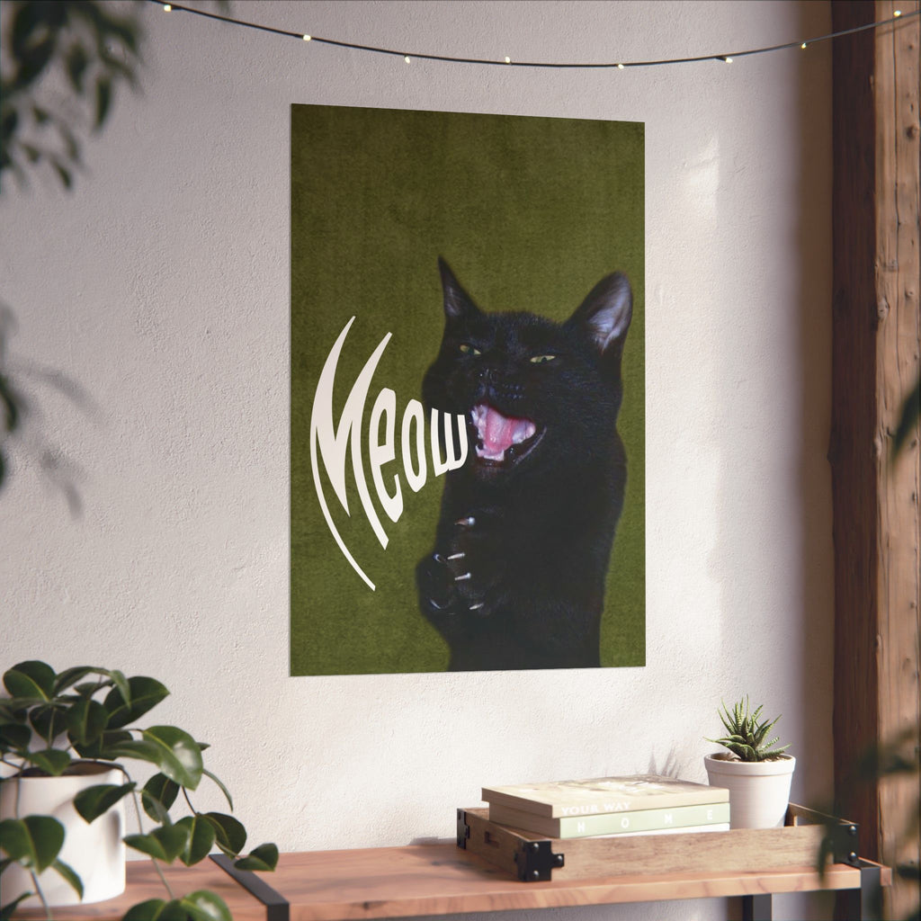 Black Cat Print — Vertical Poster