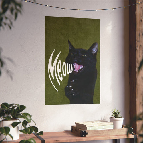 Black Cat Print — Vertical Poster