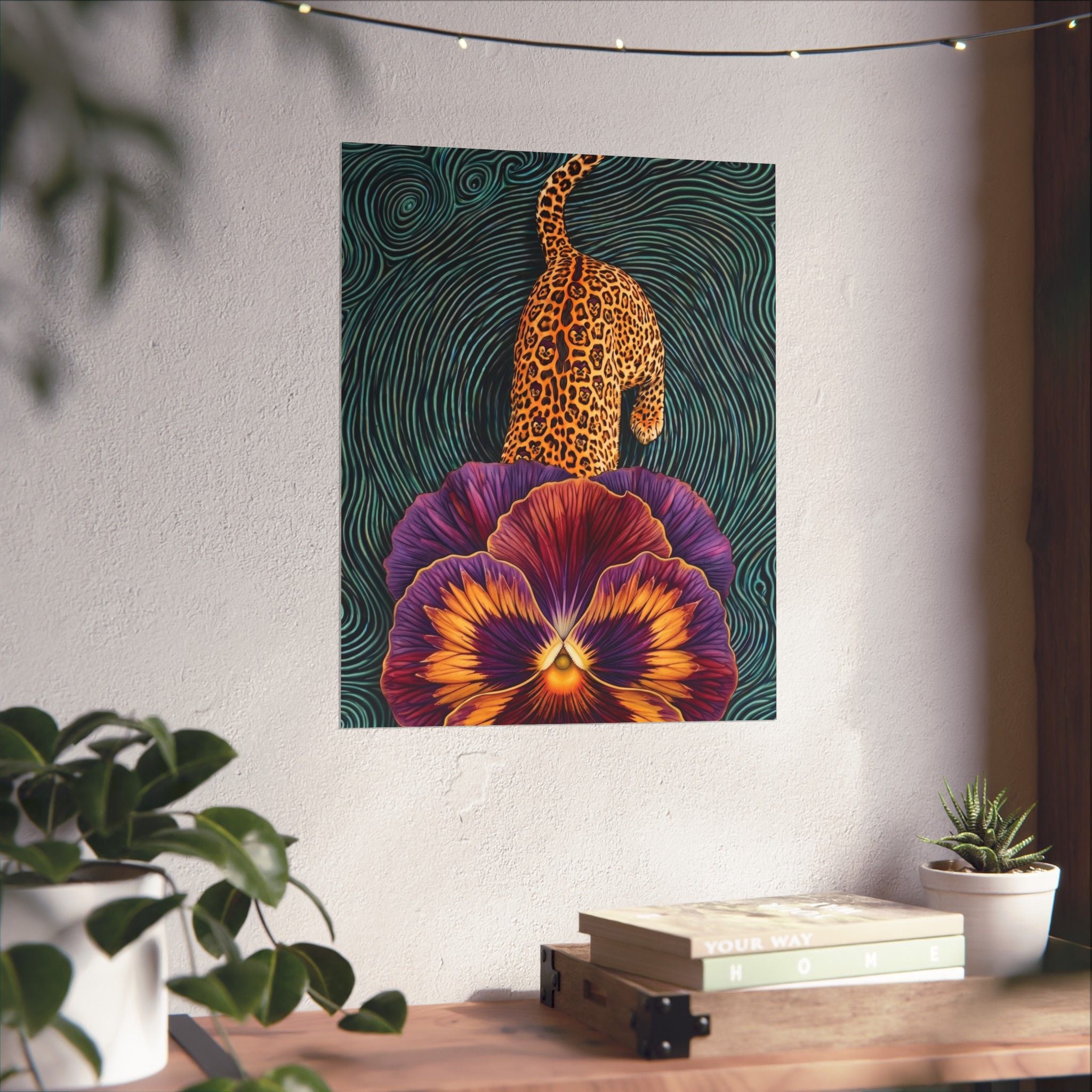 Tiger Flower Print — Vertical Poster