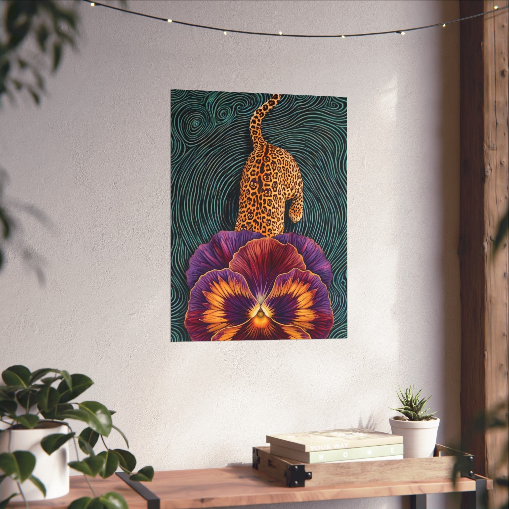 Tiger Flower Print — Vertical Poster
