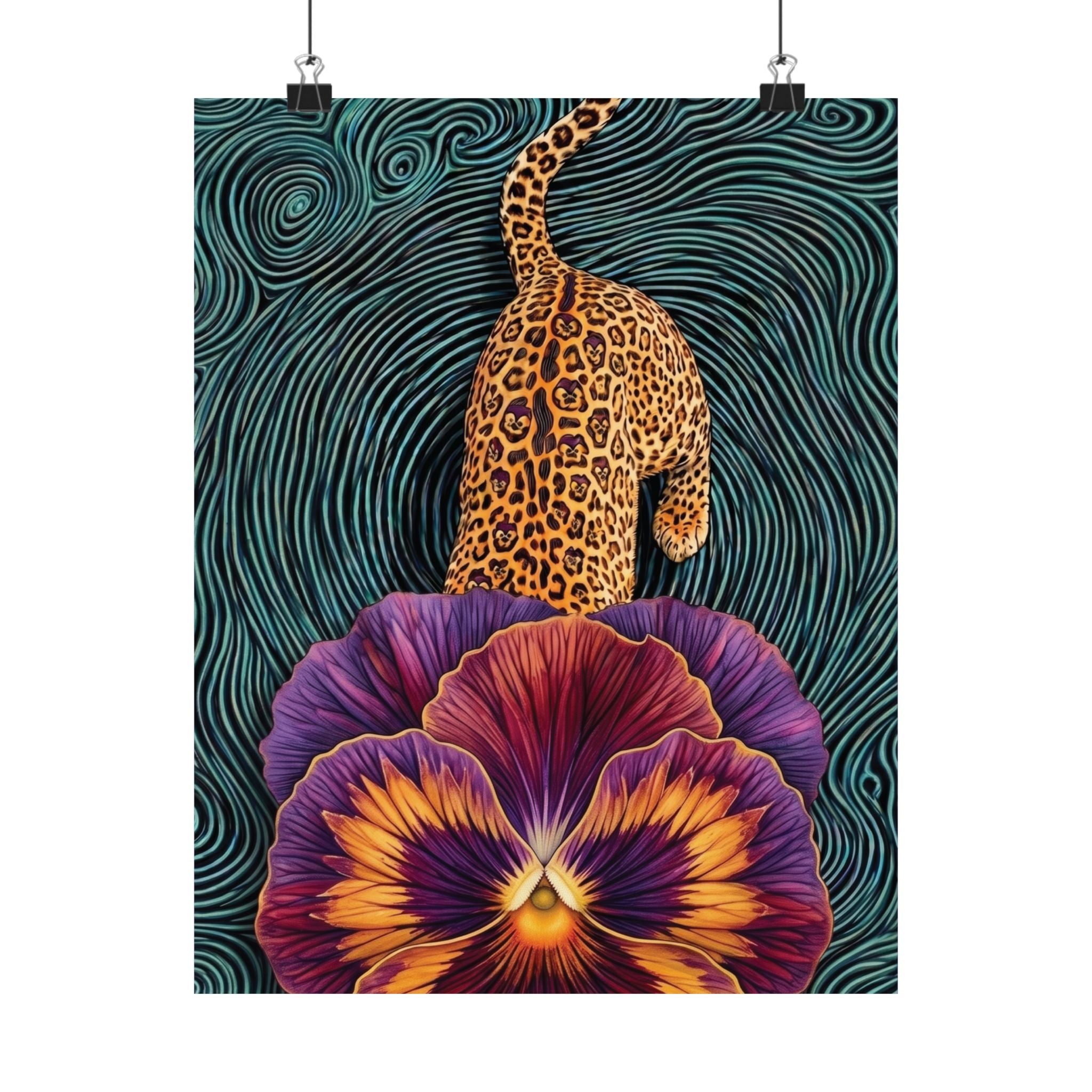 Tiger Flower Print — Vertical Poster