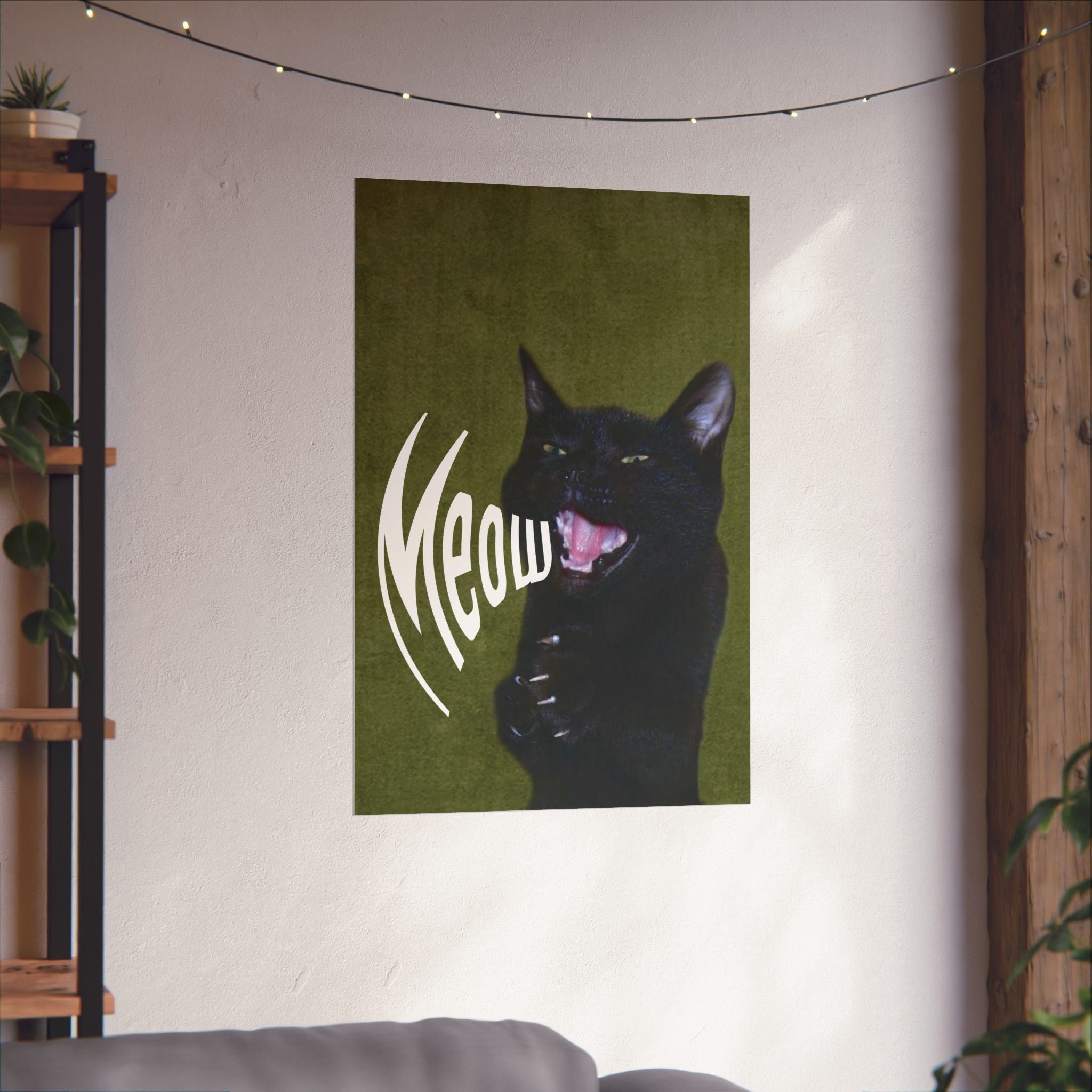Black Cat Print — Vertical Poster