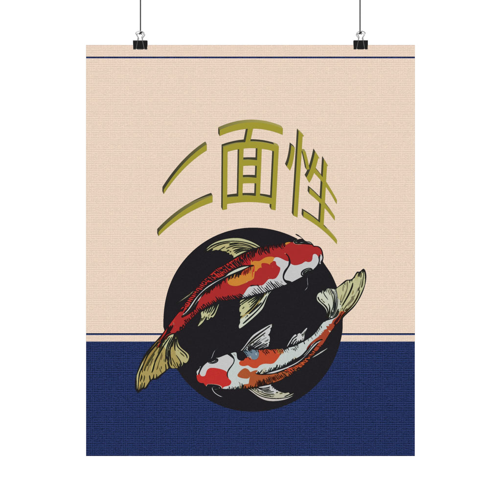 Koi Yin Yang Print — Vertical Poster