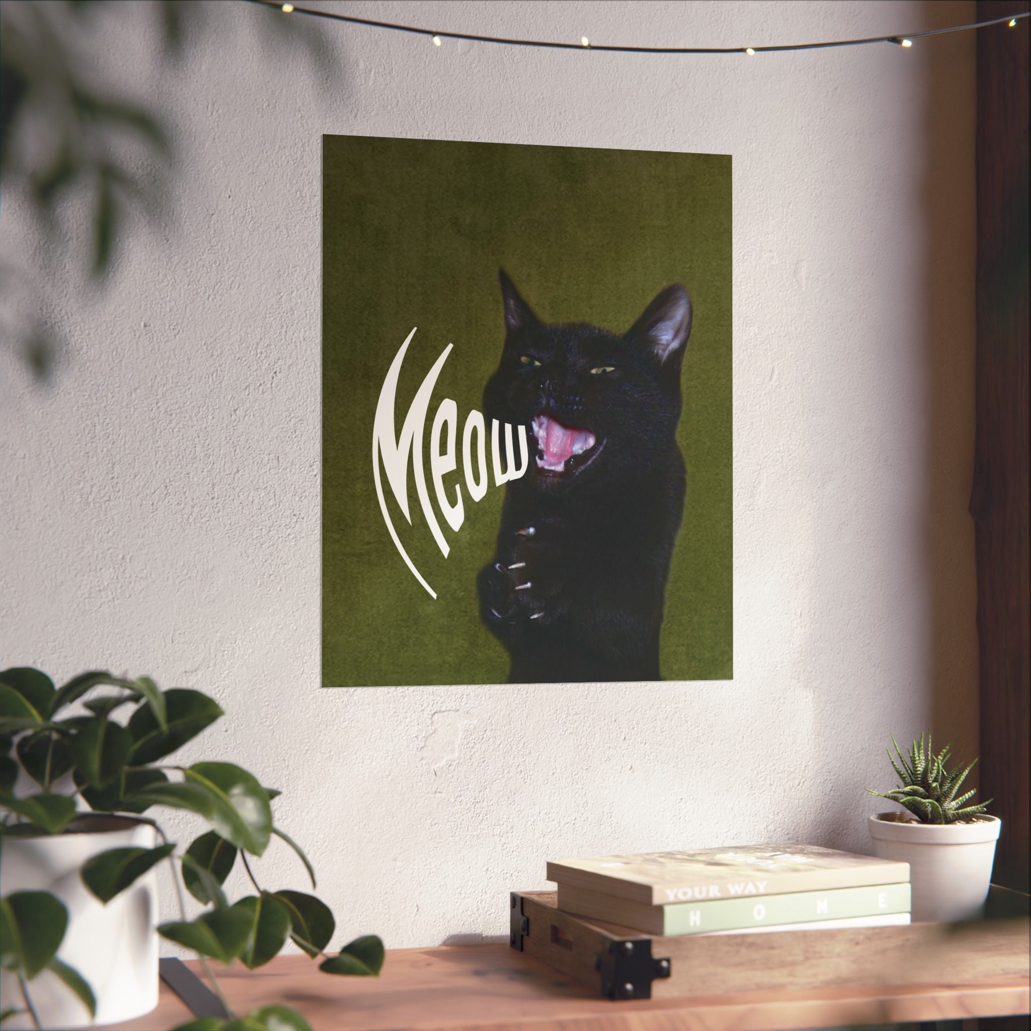 Black Cat Print — Vertical Poster