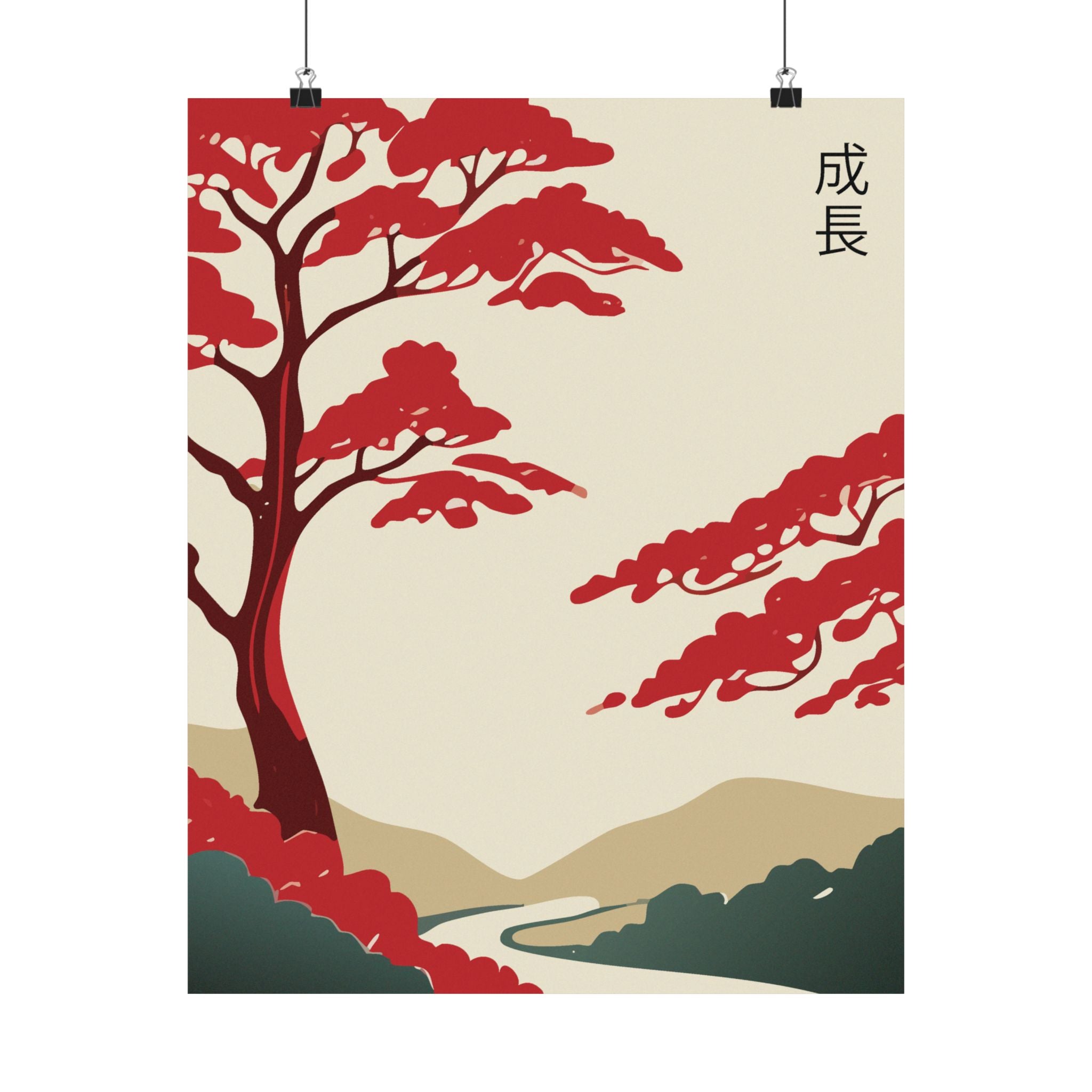Japanese Red Pine Print — Vertical Poster