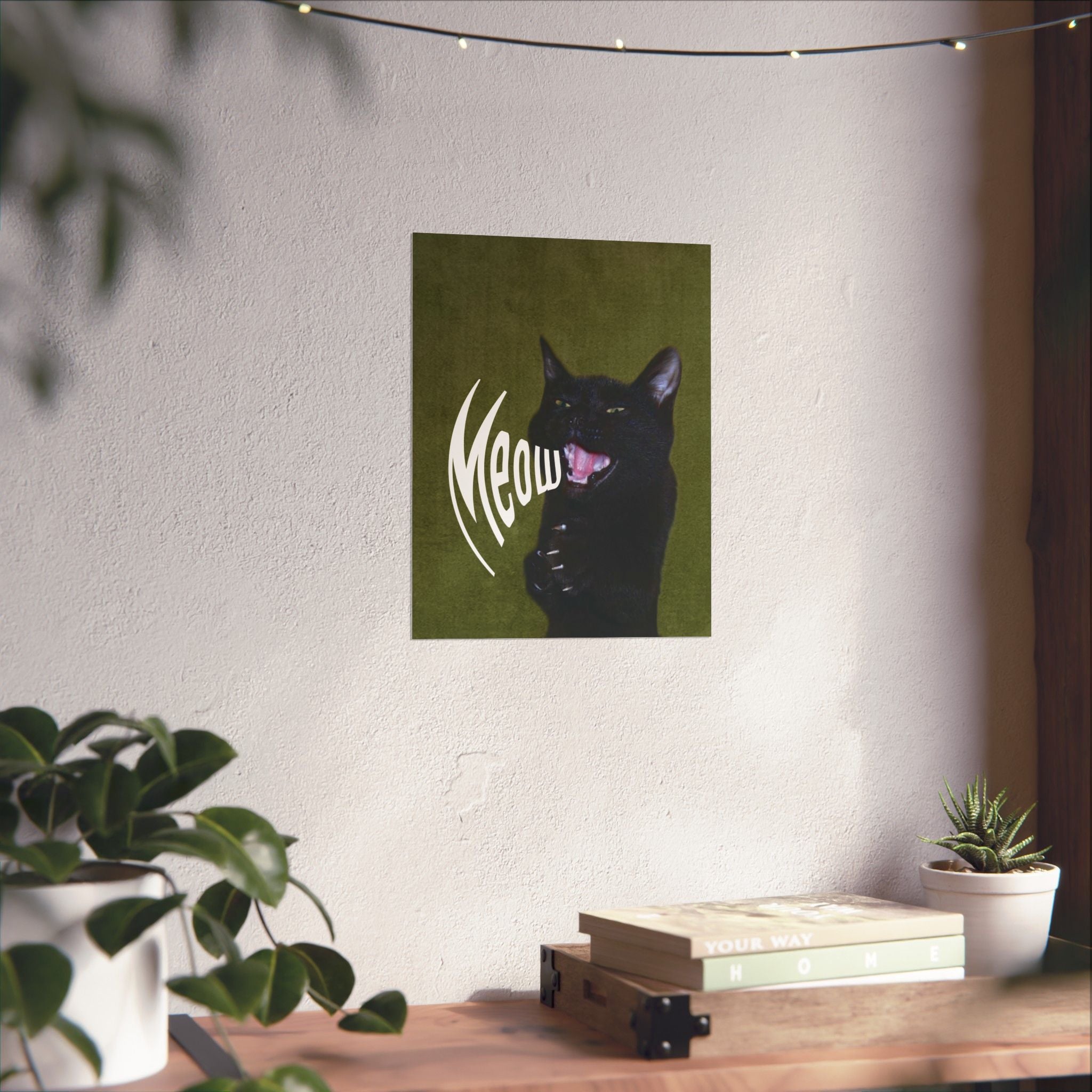 Black Cat Print — Vertical Poster