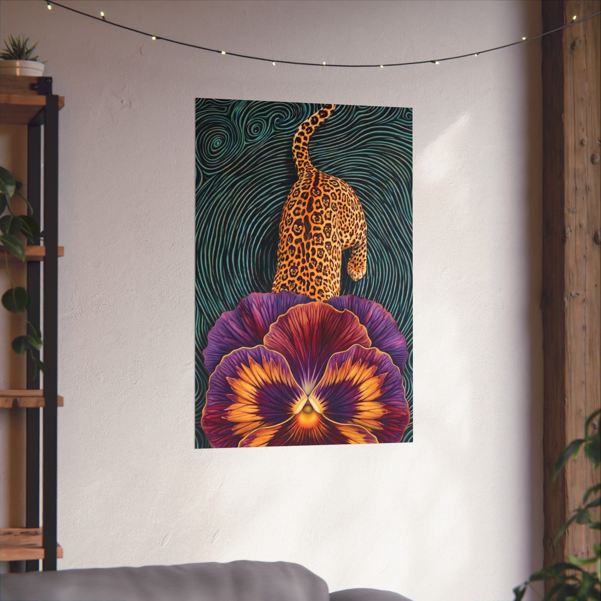 Tiger Flower Print — Vertical Poster