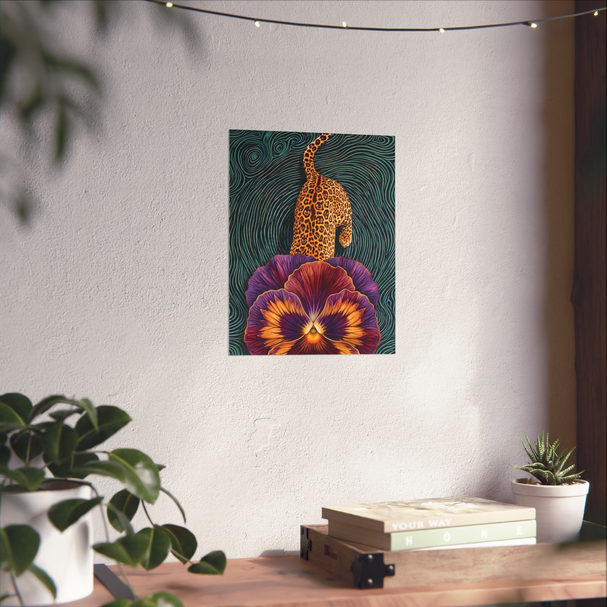 Tiger Flower Print — Vertical Poster