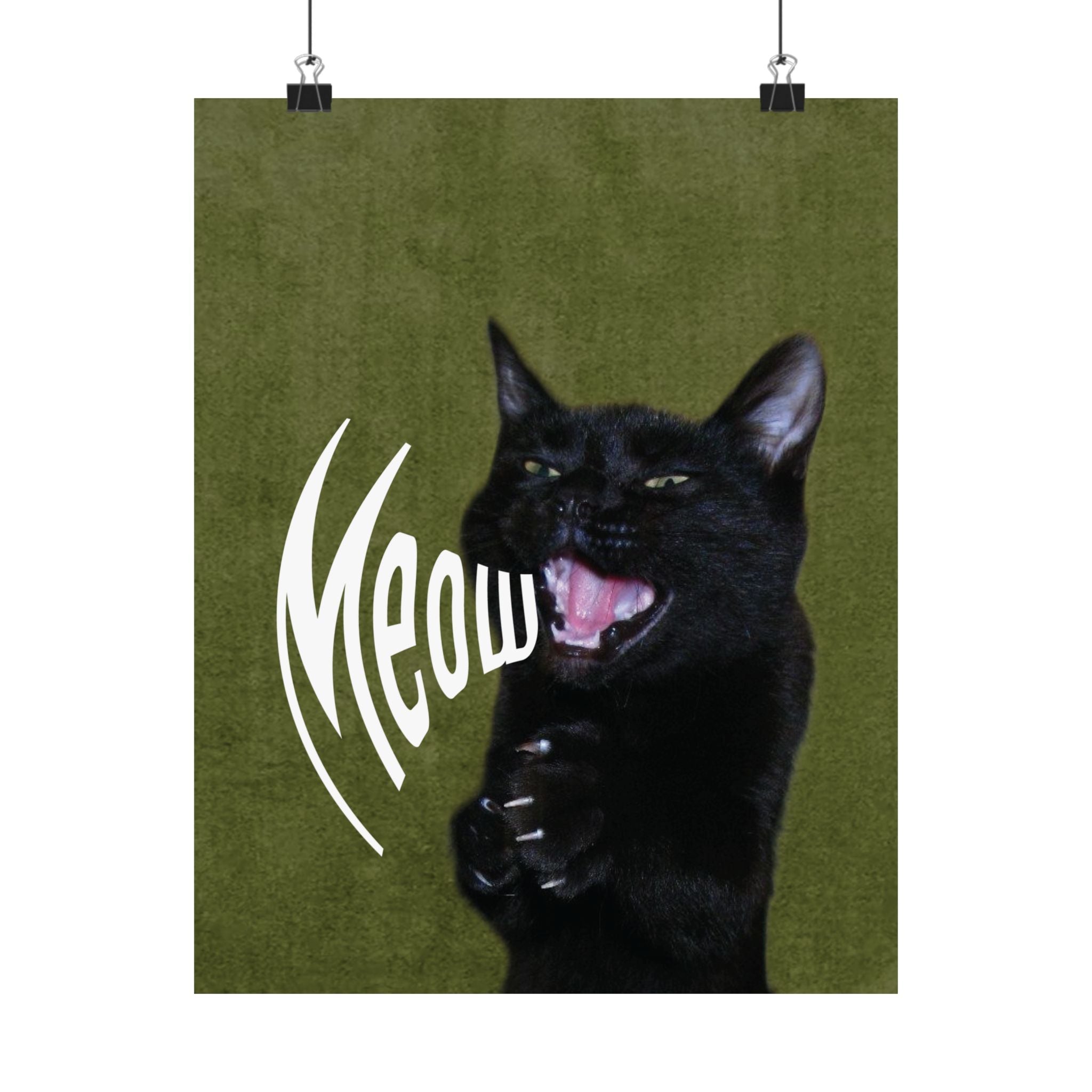 Black Cat Print — Vertical Poster